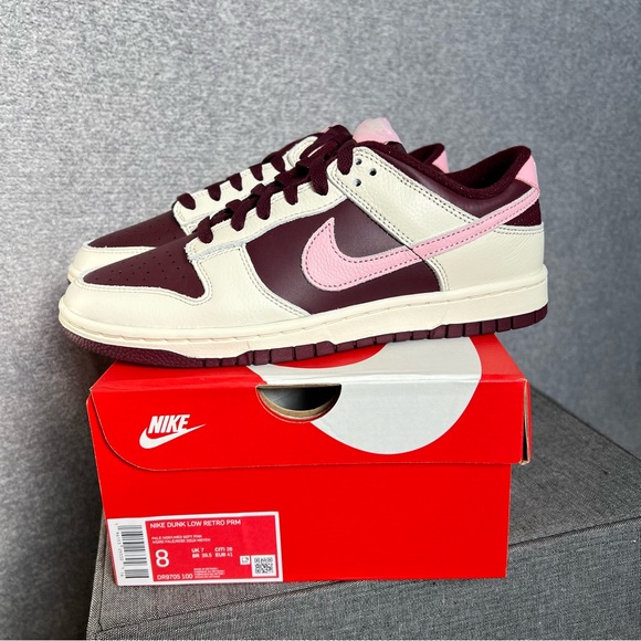 Nike Dunk Low, maroon/pink, M 8, W 9.5 - Picture 2 of 5